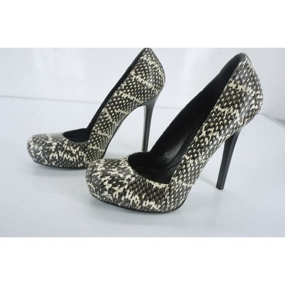 Alexander McQueen Gray Snake Optic Platform Heels Pumps Size 5.5 New $945 Toe Sz - Picture 7 of 12